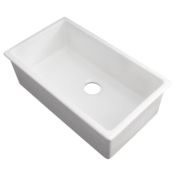 ZLINE 30" Rome Dual Mount Single Bowl Fireclay Kitchen Sink with Bottom Grid (FRC5124)