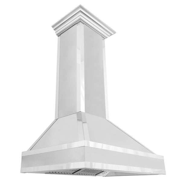 ZLINE Designer Series Wall Mount Range Hood in DuraSnow Stainless Steel with Mirror Accents (655MR)